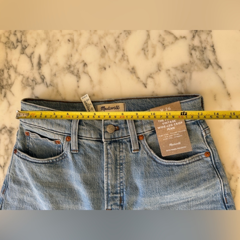 NWT Madewell The Perfect Vintage Crop Jeans Blue Raw Hem High Rise 26 Sold Out! - Picture 10 of 10